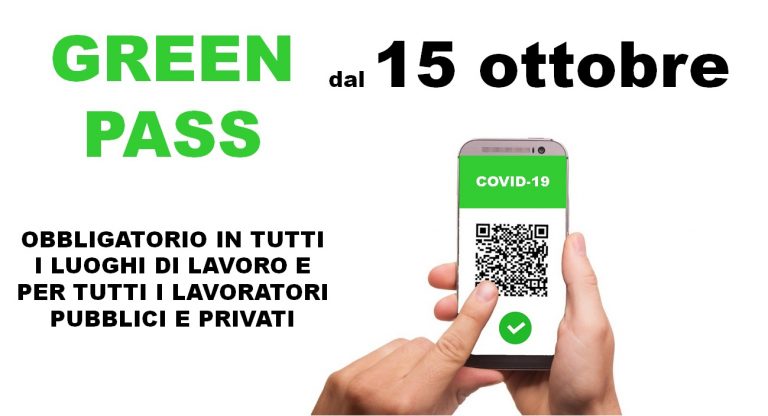 Green Pass obbligatorio dal 15 ottobre