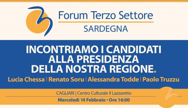 Incontro Forum Terzo Settore con candidate e candidati alla Presidenza della Regione Sardegna