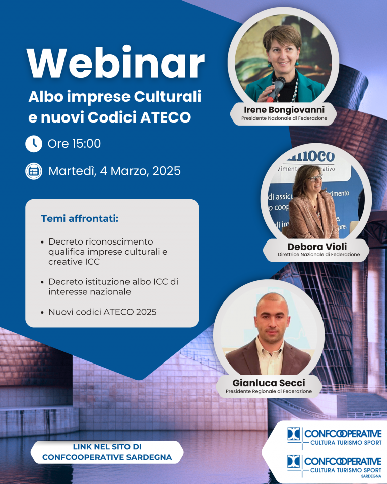 Webinar su Albo imprese culturali e nuovi codici ATECO